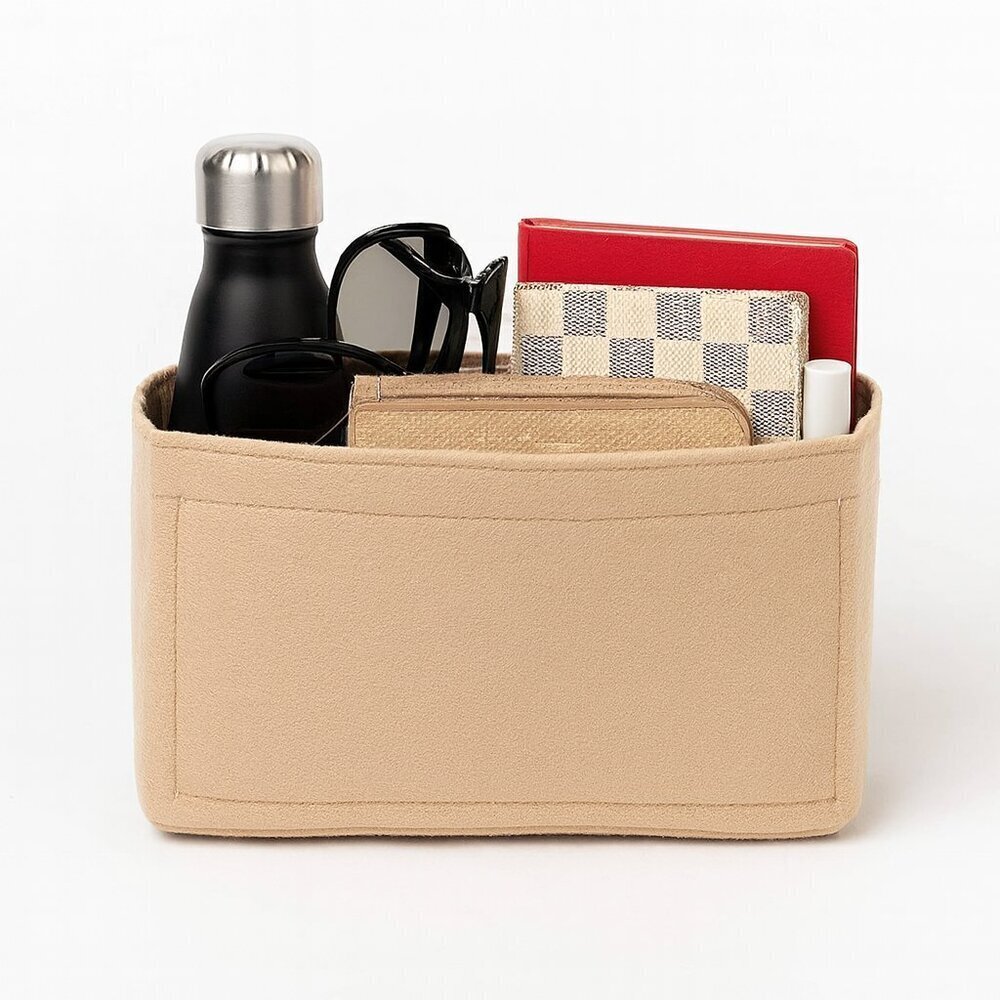 Beige Multi-Pocket Felt Handbag Organizer ✨Never used, Brand New